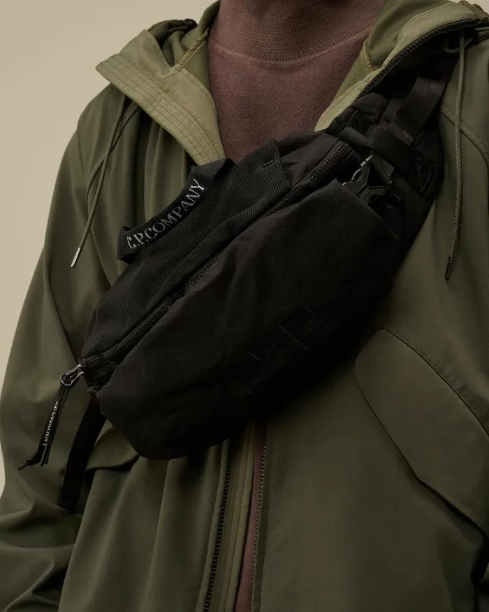 CP Company Backpacks and Waistbag Plain Paper Touch Logo Waistbag Black 8211 Man