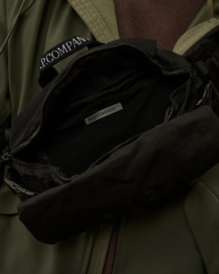CP Company Backpacks and Waistbag Plain Paper Touch Logo Waistbag Black 8211 Man