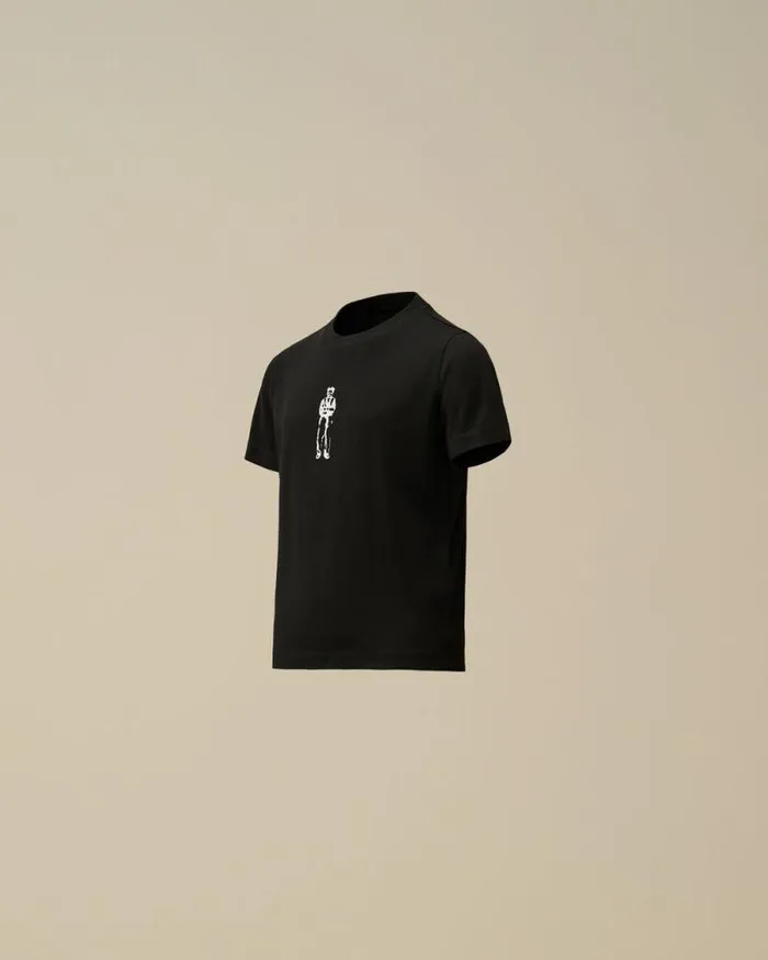 CP Company Clothing 23 U16 Cotton Jersey 301 British Sailor Logo TShirt Black 8211 Kids