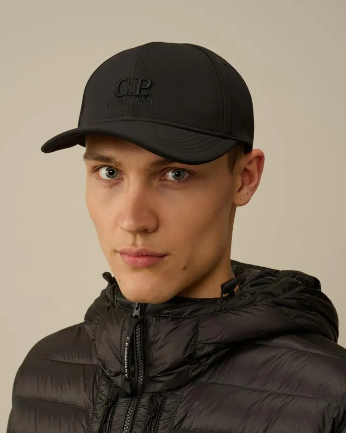 CP Company Hats CP ShellR Logo Cap Black 8211 Man