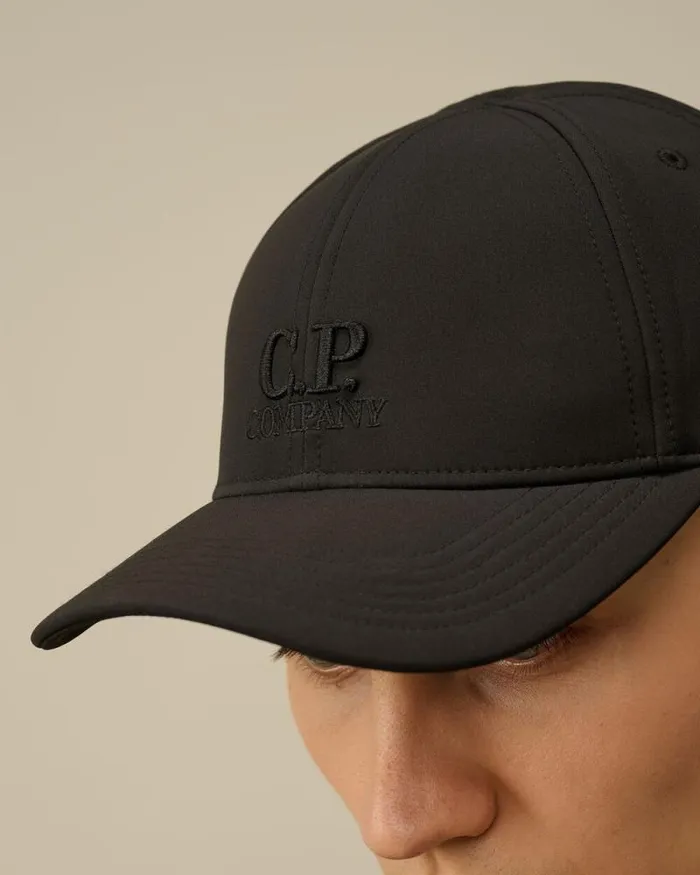 CP Company Hats CP ShellR Logo Cap Black 8211 Man