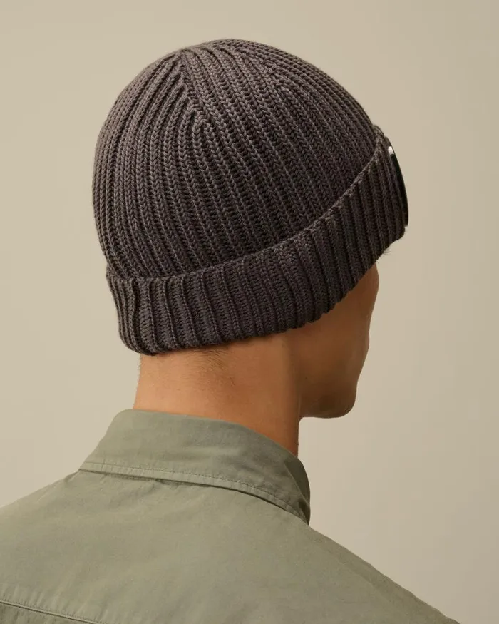CP Company Hats Extra Fine Merino Wool Goggle Beanie Boulevard Violet 8211 Man