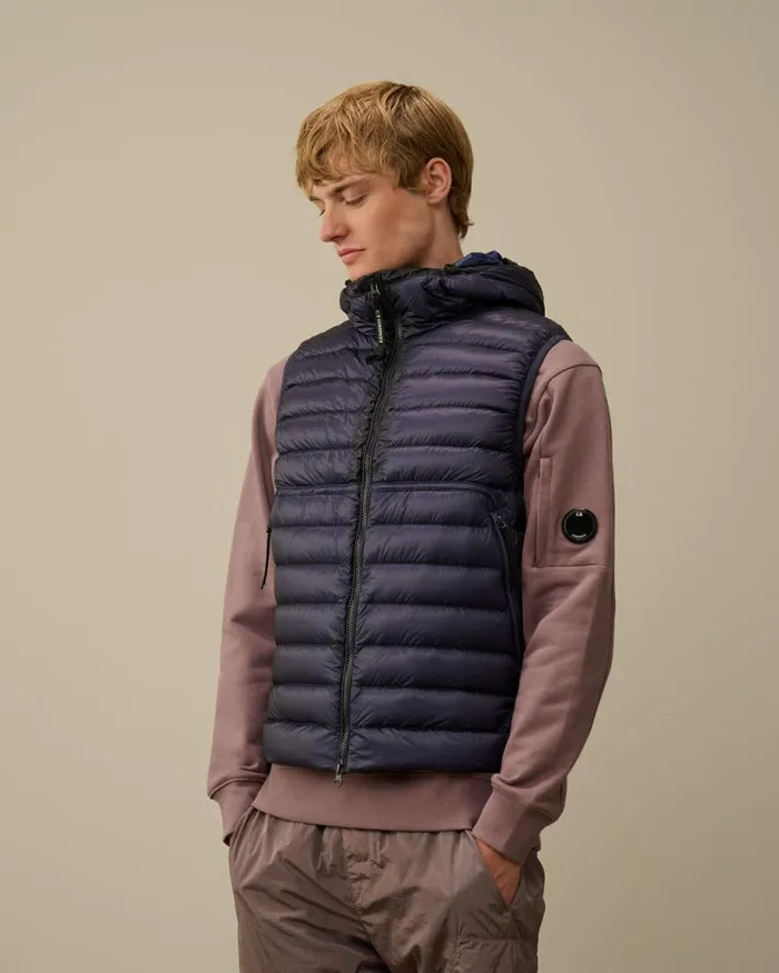 CP Company Jacket and Coats DD Shell Goggle Down Vest Estate Blue 8211 Man