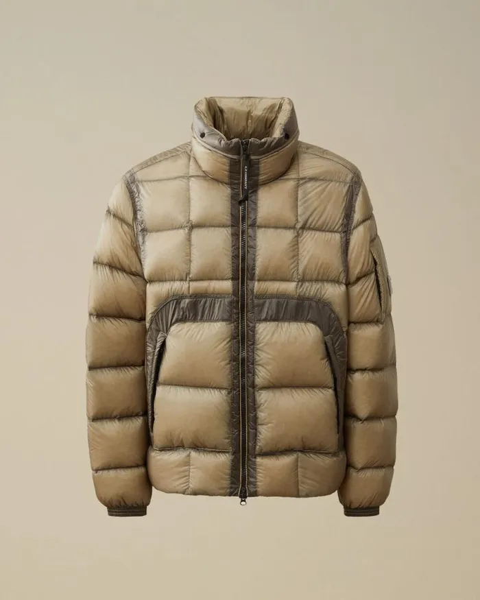 CP Company Jacket and Coats DD Shell Hooded Short Down Jacket Vintage Khaki Beige 8211 Man CP Company Jacket and Coats DD Shell Hooded Short Down Jacket Vintage Khaki Beige 8211 Man