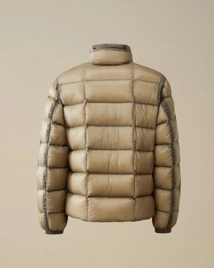 CP Company Jacket and Coats DD Shell Hooded Short Down Jacket Vintage Khaki Beige 8211 Man