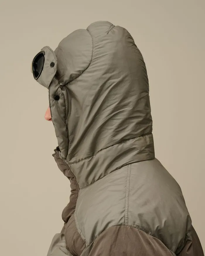 CP Company Jacket and Coats Eco ChromeR Mixed Goggle Down Jacket Walnut Beige 8211 Man