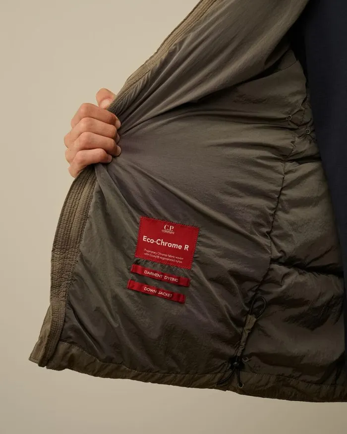CP Company Jacket and Coats Eco ChromeR Mixed Goggle Down Jacket Walnut Beige 8211 Man