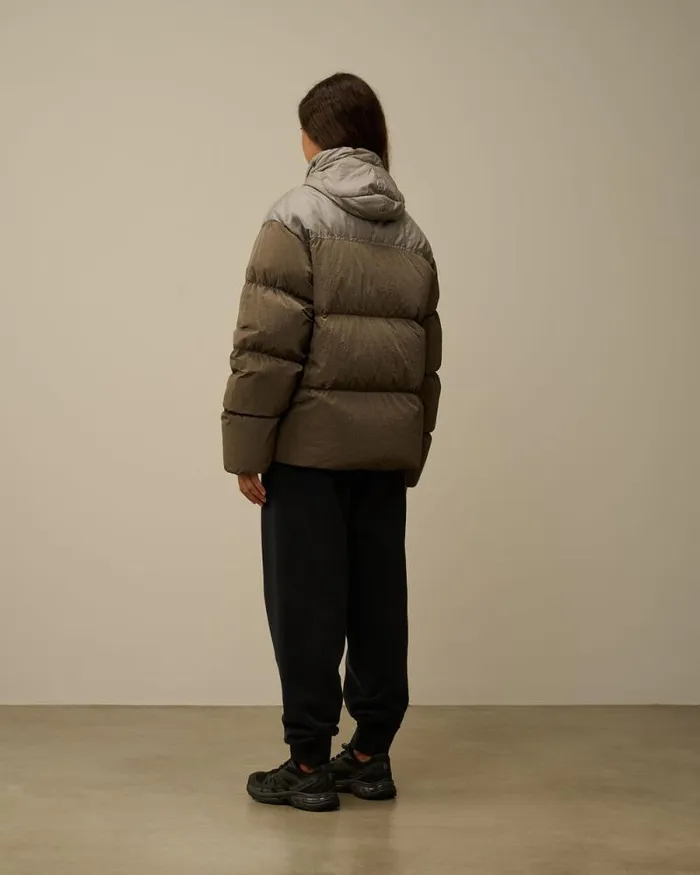 CP Company Jacket and Coats Eco ChromeR Mixed Goggle Down Jacket Walnut Beige 8211 Man