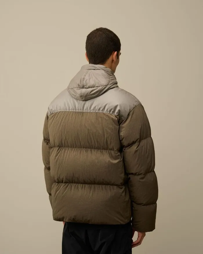 CP Company Jacket and Coats Eco ChromeR Mixed Goggle Down Jacket Walnut Beige 8211 Man