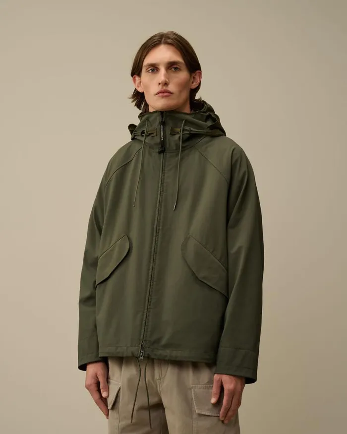 CP Company Jacket and Coats GD Shell Mixed Goggle Hooded Jacket Grape Leaf Green 8211 Man