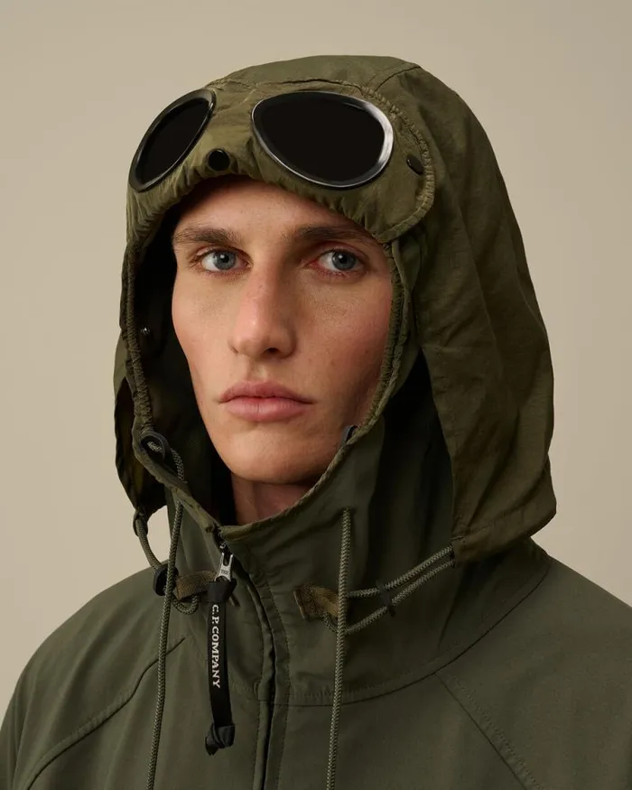 CP Company Jacket and Coats GD Shell Mixed Goggle Hooded Jacket Grape Leaf Green 8211 Man