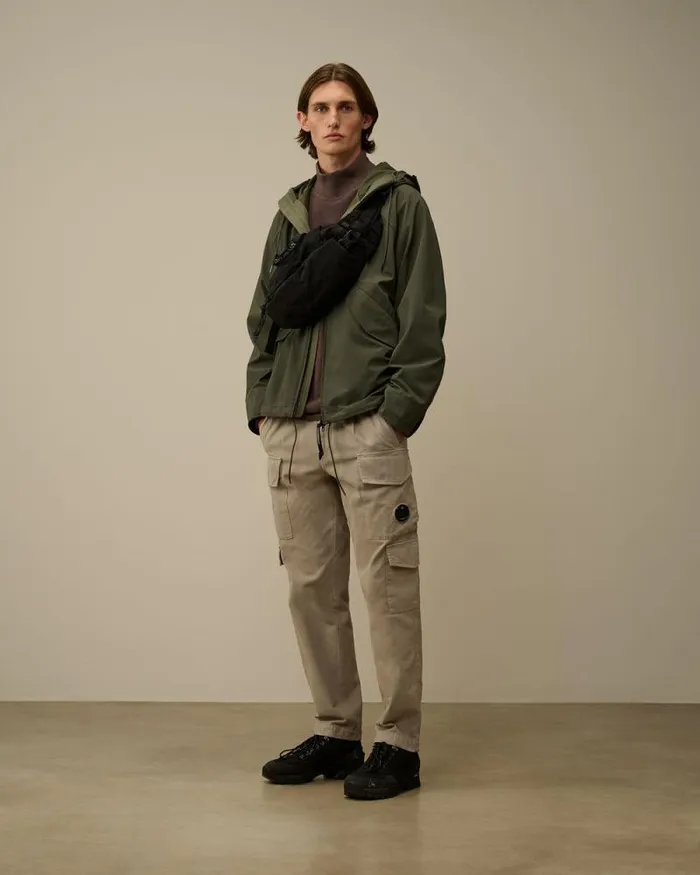 CP Company Jacket and Coats GD Shell Mixed Goggle Hooded Jacket Grape Leaf Green 8211 Man