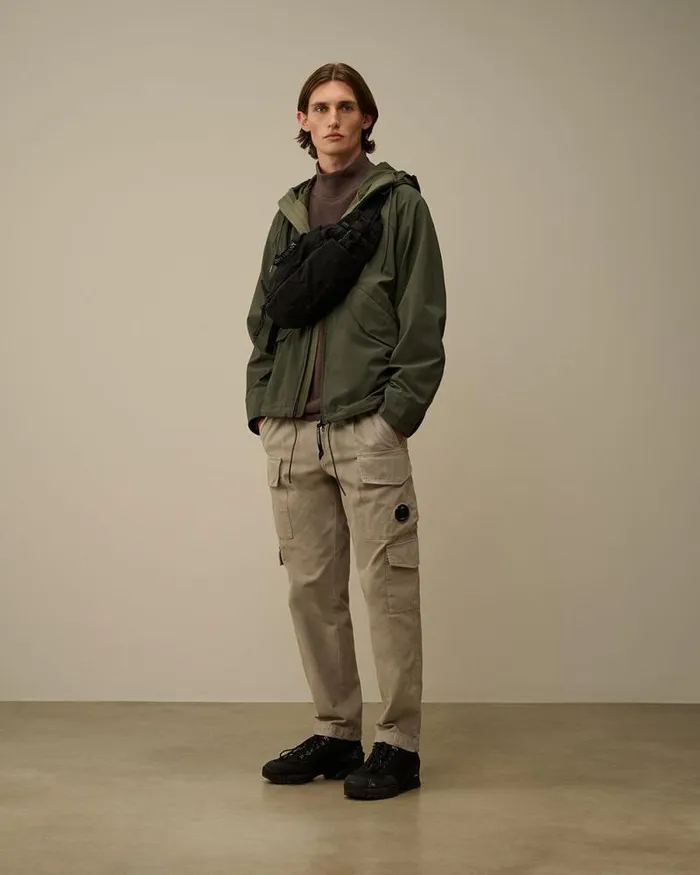 CP Company Jacket and Coats GD Shell Mixed Goggle Hooded Jacket Grape Leaf Green 8211 Man