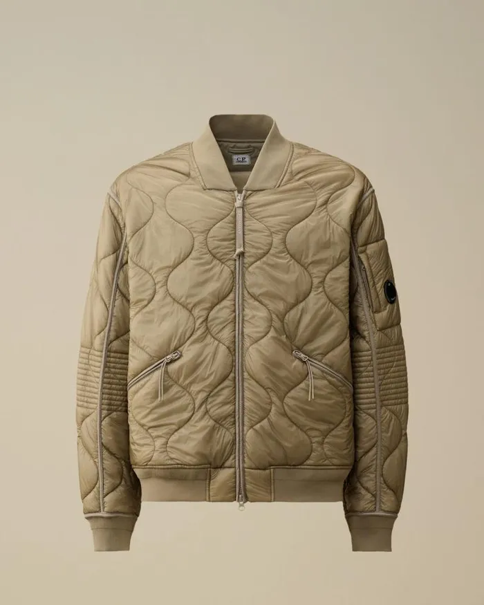 CP Company Jacket and Coats Liner Padded Bomber Jacket Vintage Khaki Beige 8211 Man CP Company Jacket and Coats Liner Padded Bomber Jacket Vintage Khaki Beige 8211 Man