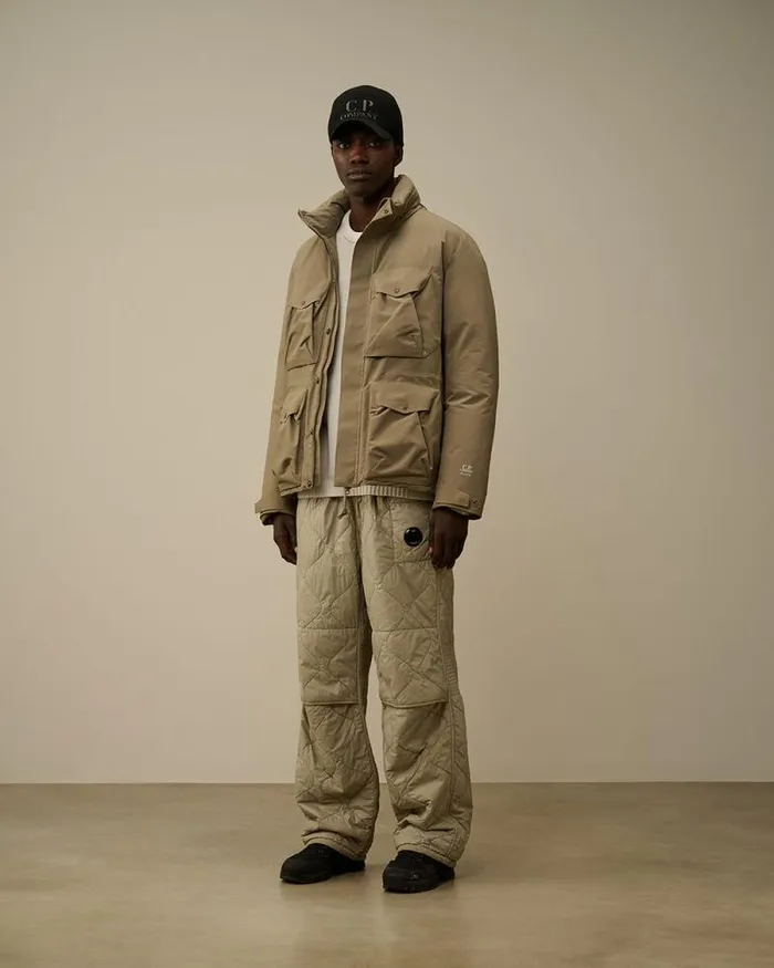 CP Company Jacket and Coats MicroM R Down Field Jacket Walnut Beige 8211 Man