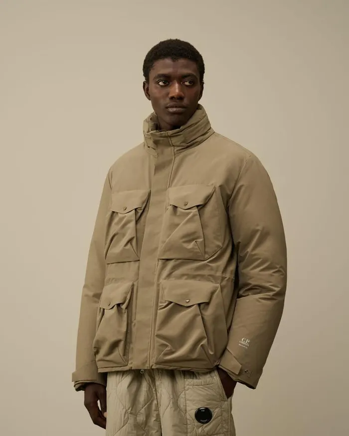 CP Company Jacket and Coats MicroM R Down Field Jacket Walnut Beige 8211 Man