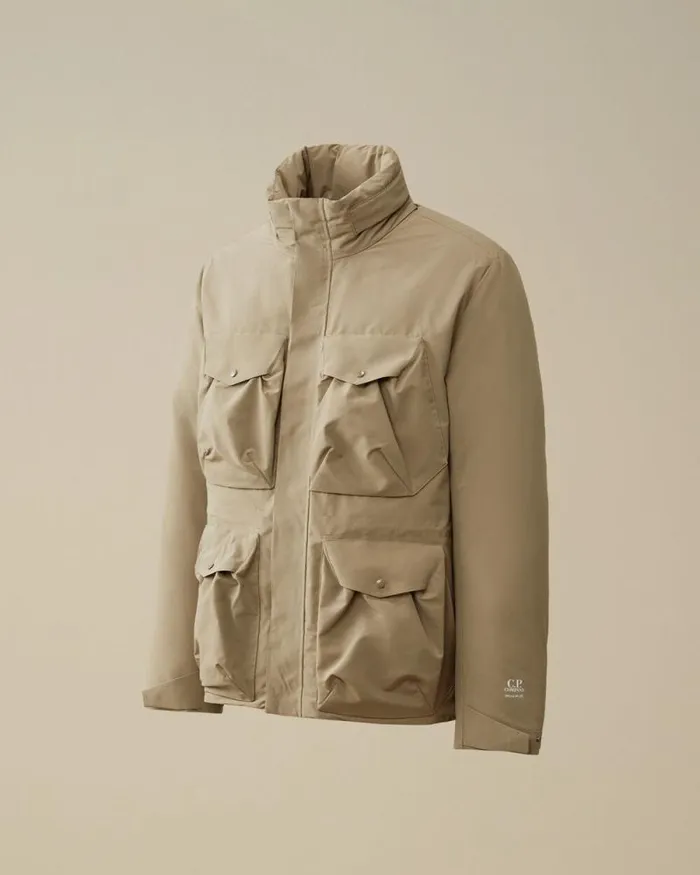 CP Company Jacket and Coats MicroM R Down Field Jacket Walnut Beige 8211 Man