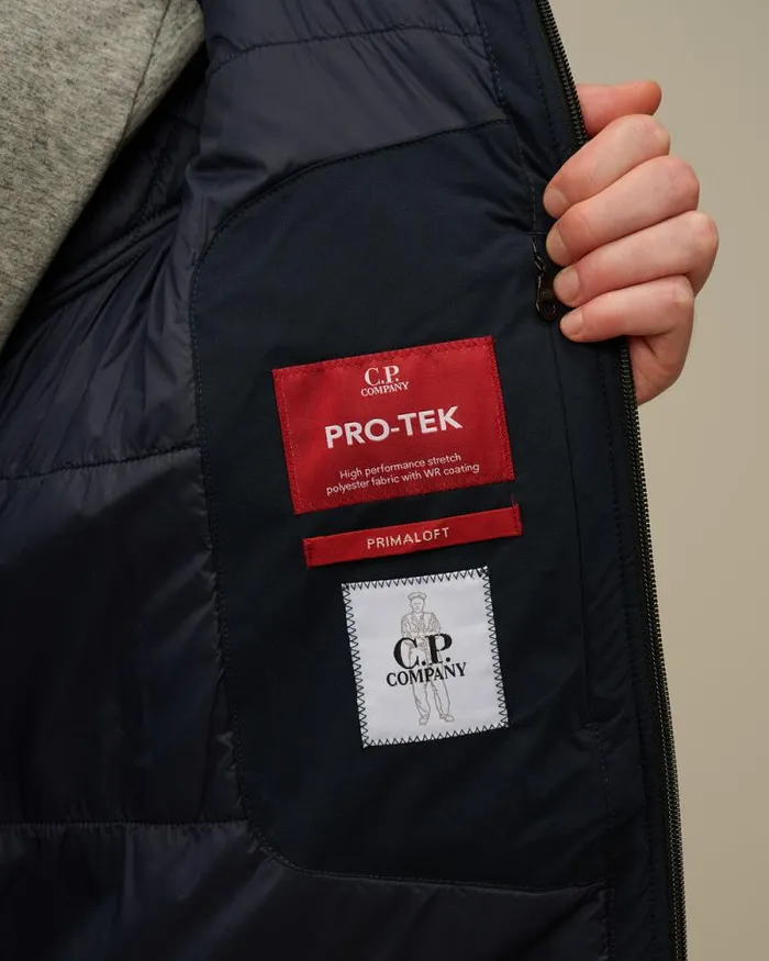 CP Company Jacket and Coats ProTek Hooded Padded Jacket Total Eclipse Blue 8211 Man
