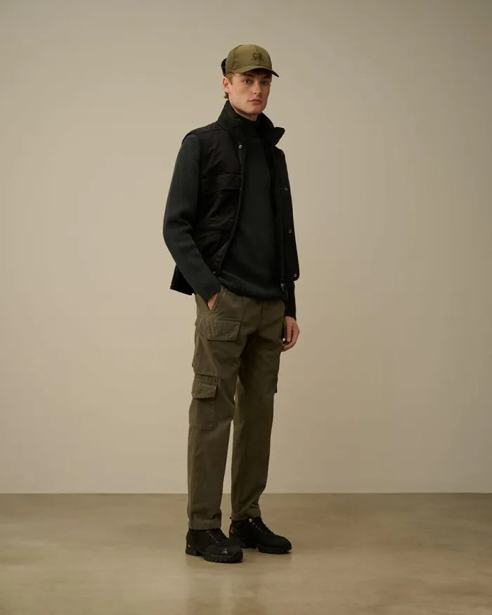 CP Company Jumpers Full Rib Turtleneck Knit Black Sand 8211 Man