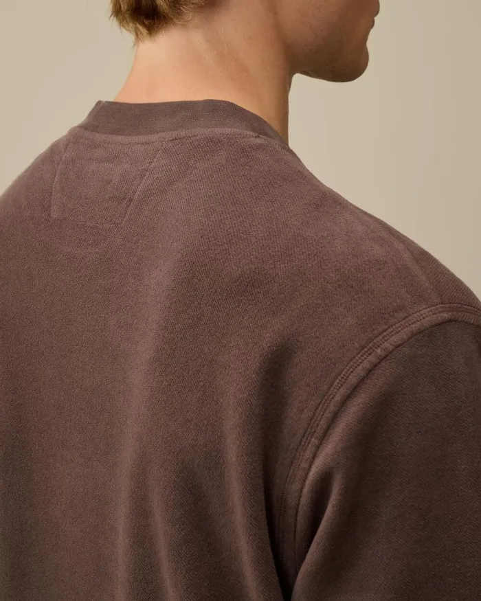 CP Company Sweatshirts Reverse Brushed and Emerized Diagonal Fleece Crewneck Sweatshirt Boulevard Violet 8211 Man