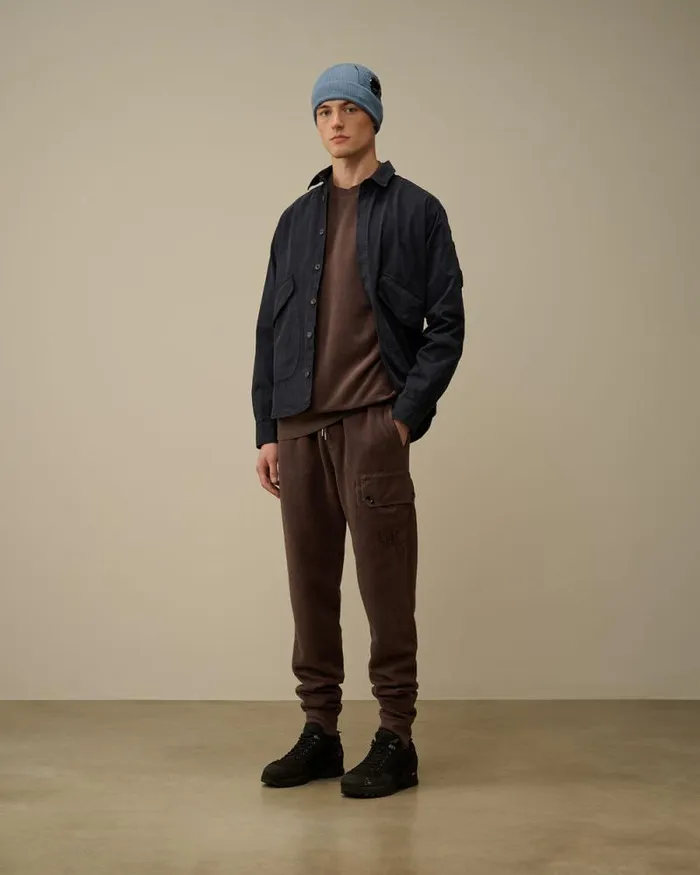 CP Company Sweatshirts Reverse Brushed and Emerized Diagonal Fleece Crewneck Sweatshirt Boulevard Violet 8211 Man