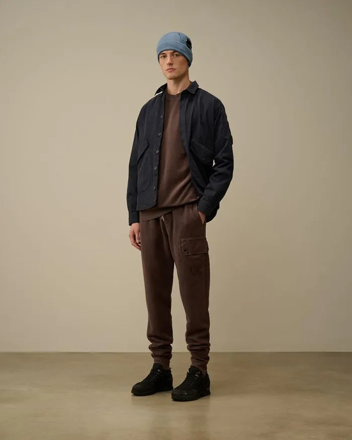 CP Company Sweatshirts Reverse Brushed and Emerized Diagonal Fleece Crewneck Sweatshirt Boulevard Violet 8211 Man