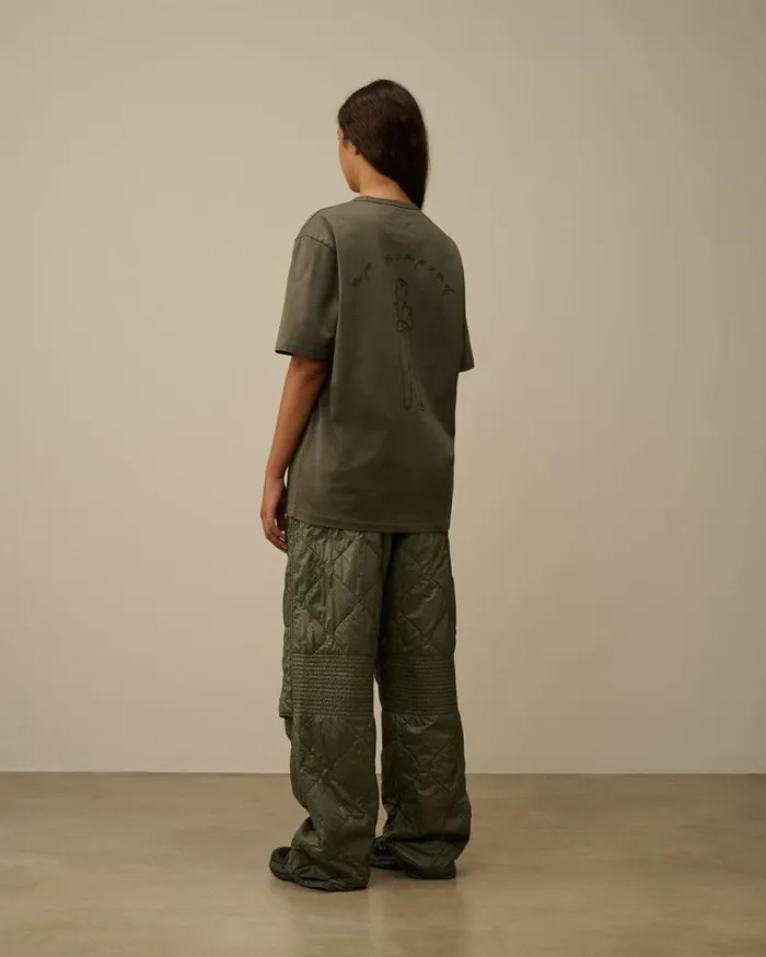 CP Company Tshirts and Polo Mercerized 302 Jersey Twisted Logo Graphic TShirt Grape Leaf Green 8211 Man