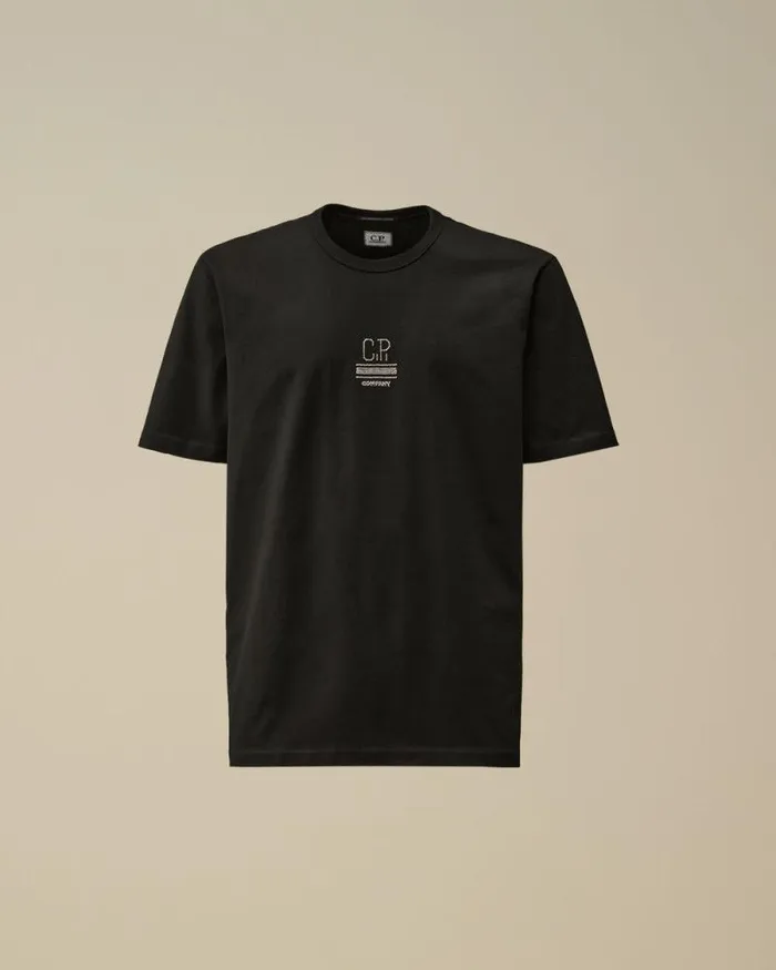 CP Company Tshirts and Polo Mercerized 302 Jersey Twisted Small Logo TShirt Black 8211 Man CP Company Tshirts and Polo Mercerized 302 Jersey Twisted Small Logo TShirt Black 8211 Man