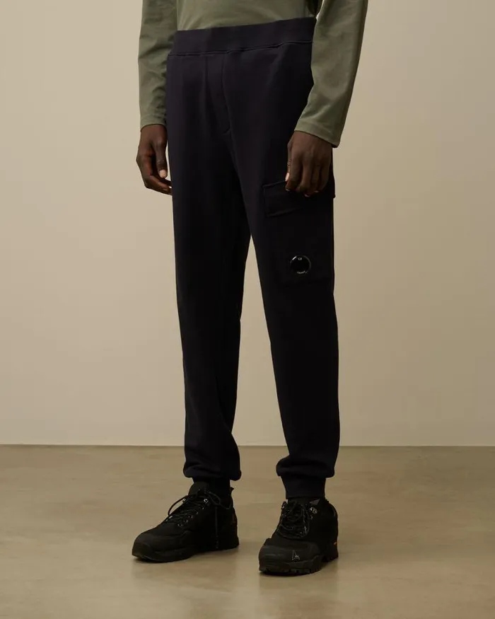 CP Company Tracksuits and Shorts Diagonal Raised Fleece Cargo Sweatpants Total Eclipse Blue 8211 Man
