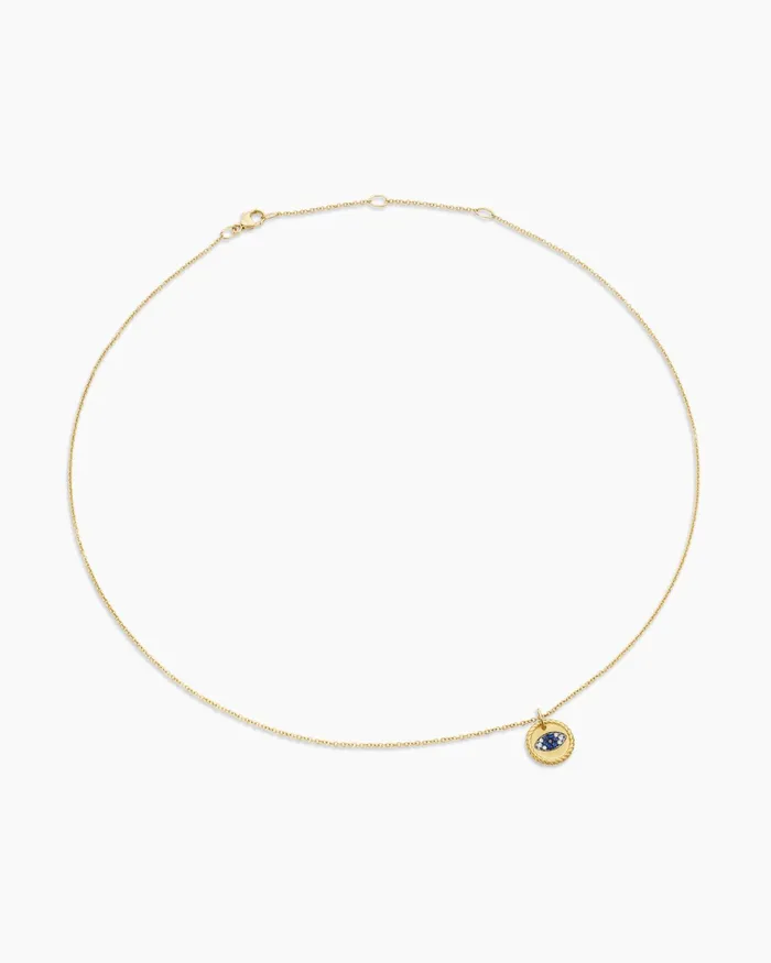 Cable Collectibles Evil Eye Necklace In 18K Yellow Gold With Pav Blue Sapphires And Diamonds 11mm Women David Yurman Pendant Cable Collectibles Evil Eye Necklace In 18K Yellow Gold With Pav Blue Sapphires And Diamonds 11mm Women David Yurman Pendant