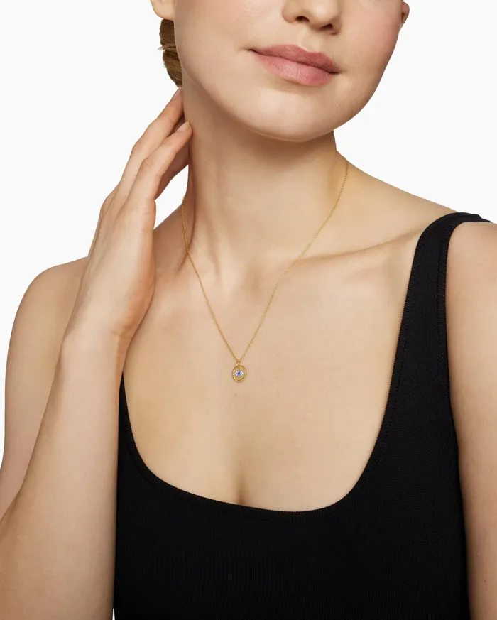 Cable Collectibles Evil Eye Necklace In 18K Yellow Gold With Pav Blue Sapphires And Diamonds 11mm Women David Yurman Pendant Cable Collectibles Evil Eye Necklace In 18K Yellow Gold With Pav Blue Sapphires And Diamonds 11mm Women David Yurman Pendant