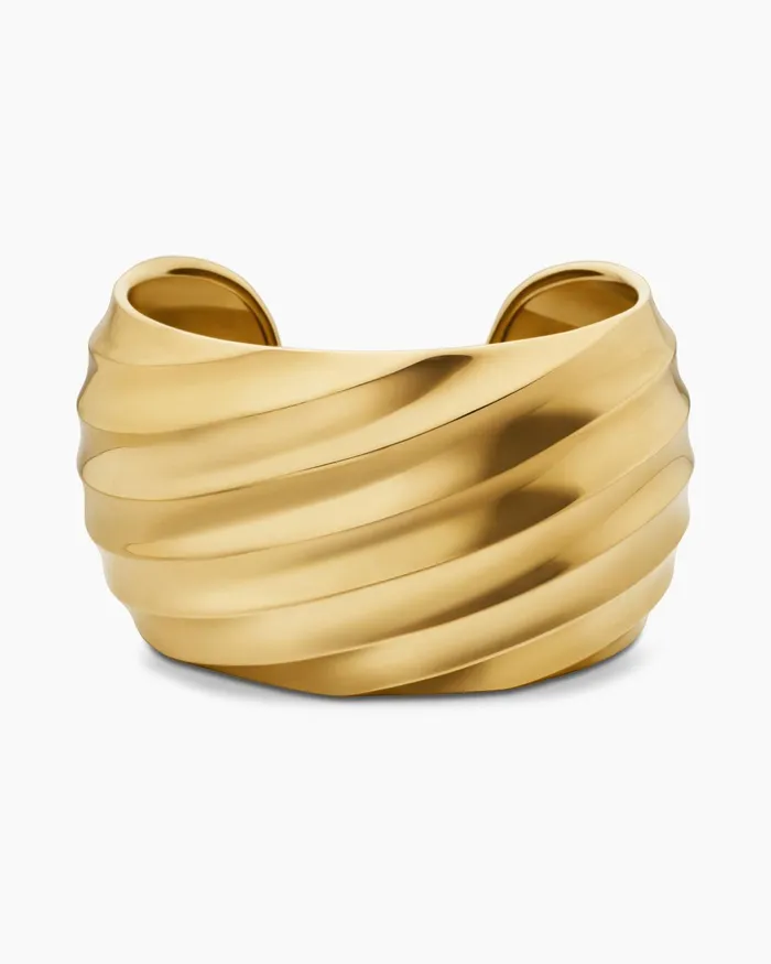 Cable Edge Cuff Bracelet In 18K Yellow Gold 40mm Women David Yurman Cuff