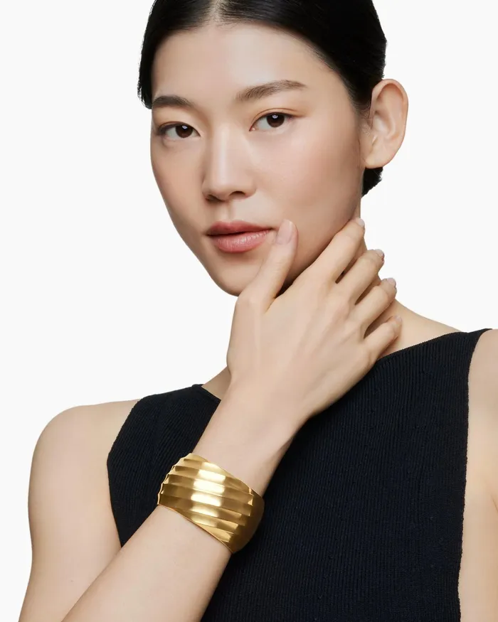 Cable Edge Cuff Bracelet In 18K Yellow Gold 40mm Women David Yurman Cuff Cable Edge Cuff Bracelet In 18K Yellow Gold 40mm Women David Yurman Cuff