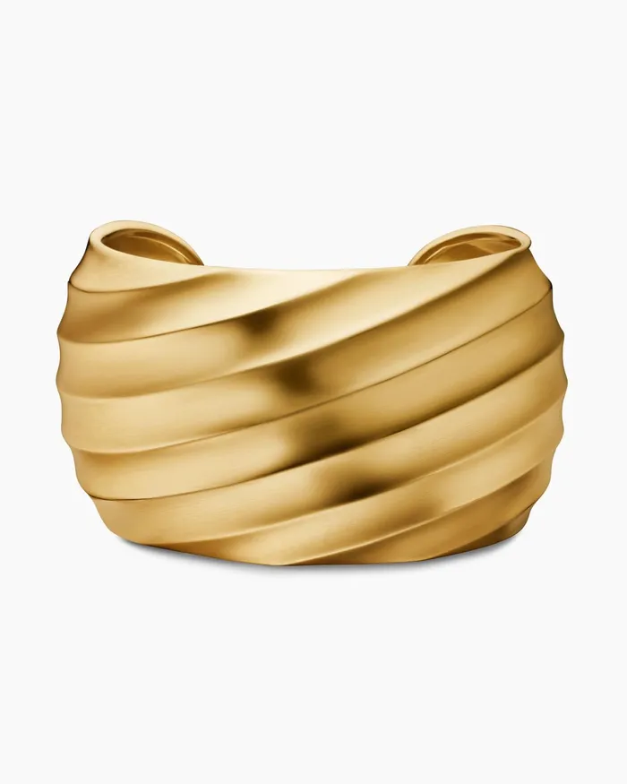 Cable Edge Cuff Bracelet In 18K Yellow Gold 40mm Women David Yurman Cuff Cable Edge Cuff Bracelet In 18K Yellow Gold 40mm Women David Yurman Cuff