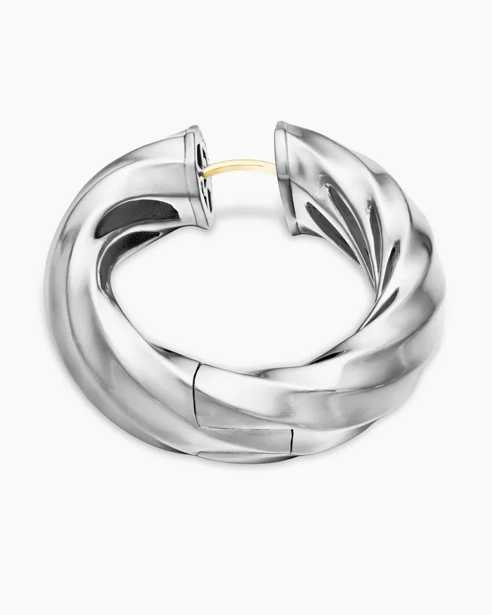 Cable Edge Hoop Earrings In Sterling Silver 289mm Women David Yurman Hoop Cable Edge Hoop Earrings In Sterling Silver 289mm Women David Yurman Hoop