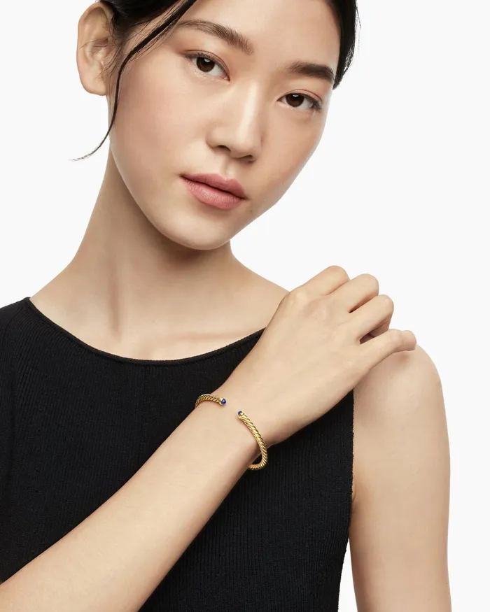 Cablespira Flex Bracelet In 18K Yellow Gold 4mm Women David Yurman Cuff Cablespira Flex Bracelet In 18K Yellow Gold 4mm Women David Yurman Cuff