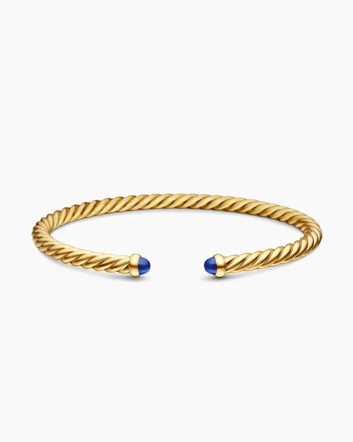 Cablespira Flex Bracelet In 18K Yellow Gold 4mm Women David Yurman Cuff Cablespira Flex Bracelet In 18K Yellow Gold 4mm Women David Yurman Cuff