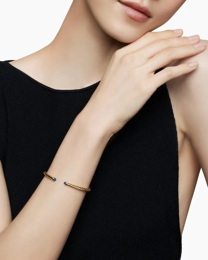 Cablespira Flex Bracelet In 18K Yellow Gold 4mm Women David Yurman Cuff Cablespira Flex Bracelet In 18K Yellow Gold 4mm Women David Yurman Cuff
