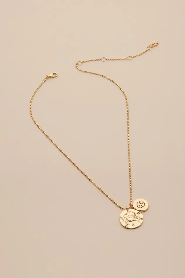 Cancer Zodiac Necklace Gold Women Lucky Brand Jewelry