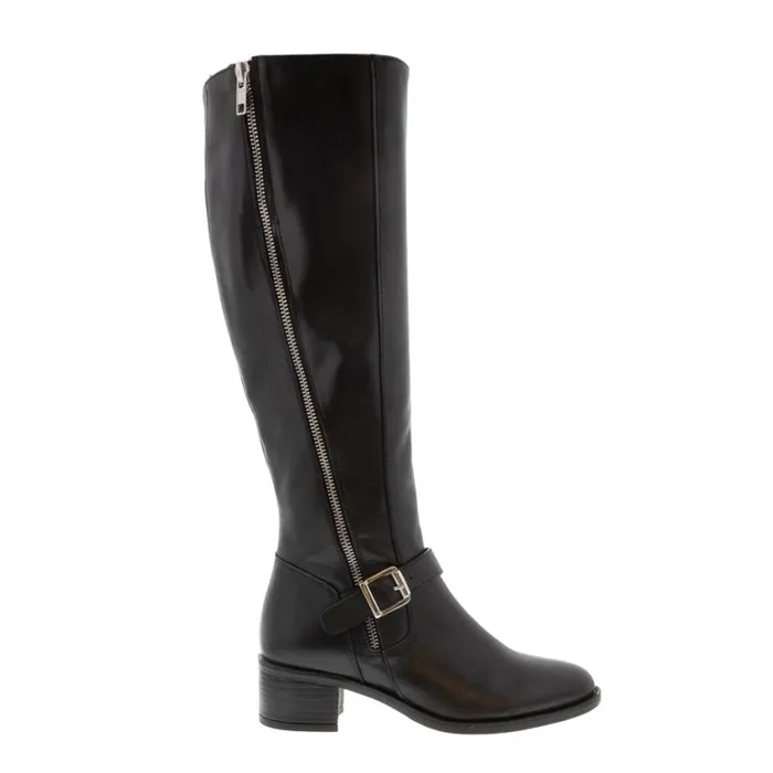 Carl Scarpa Arque Black Leather Knee High Boots Women Leather Boots