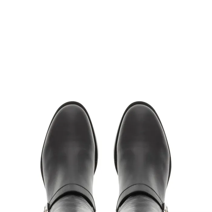 Carl Scarpa Arque Black Leather Knee High Boots Women Leather Boots
