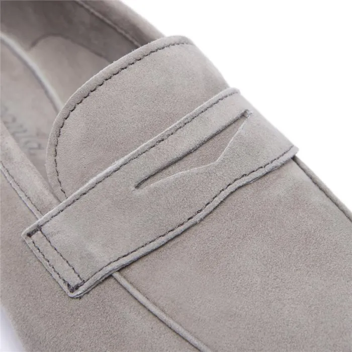 Carl Scarpa Emarlie Grey Suede Penny Loafers Women Suede Loafers