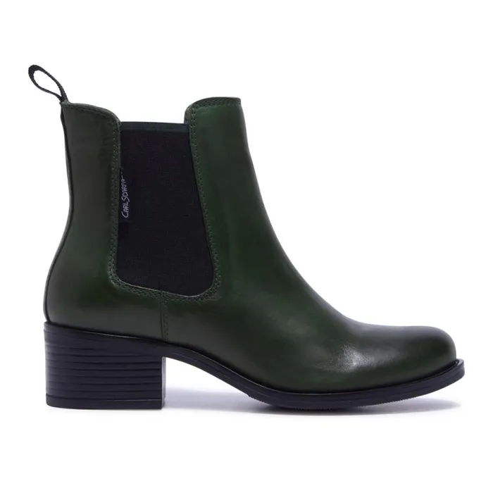 Carl Scarpa Jax Green Leather Ankle Boots Women Leather Ankle Boots