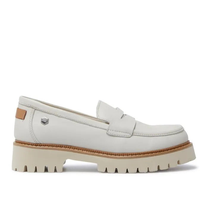 Carl Scarpa Rolita Off White Leather Loafers Women Leather Loafers