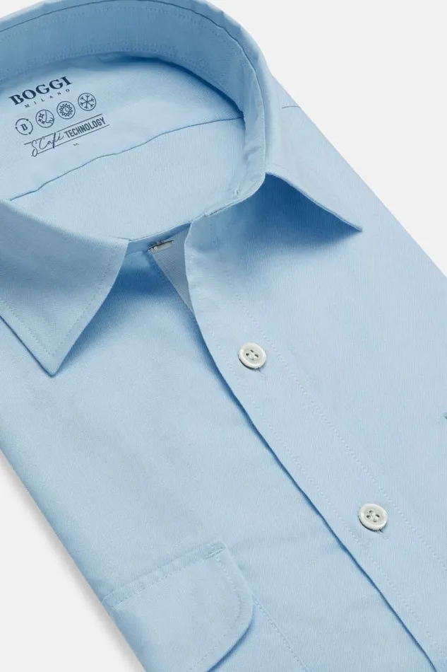 Casual Shirts Men Boggi Milano Regular Fit HighPerformance Sky Blue Oxford Shirt Light Blu Casual Shirts Men Boggi Milano Regular Fit HighPerformance Sky Blue Oxford Shirt Light Blu