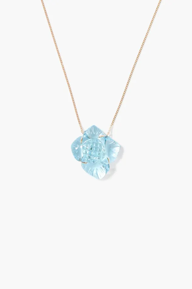 Chan Luu 14k Fine Women 14k Gardenia Necklace Blue Topaz