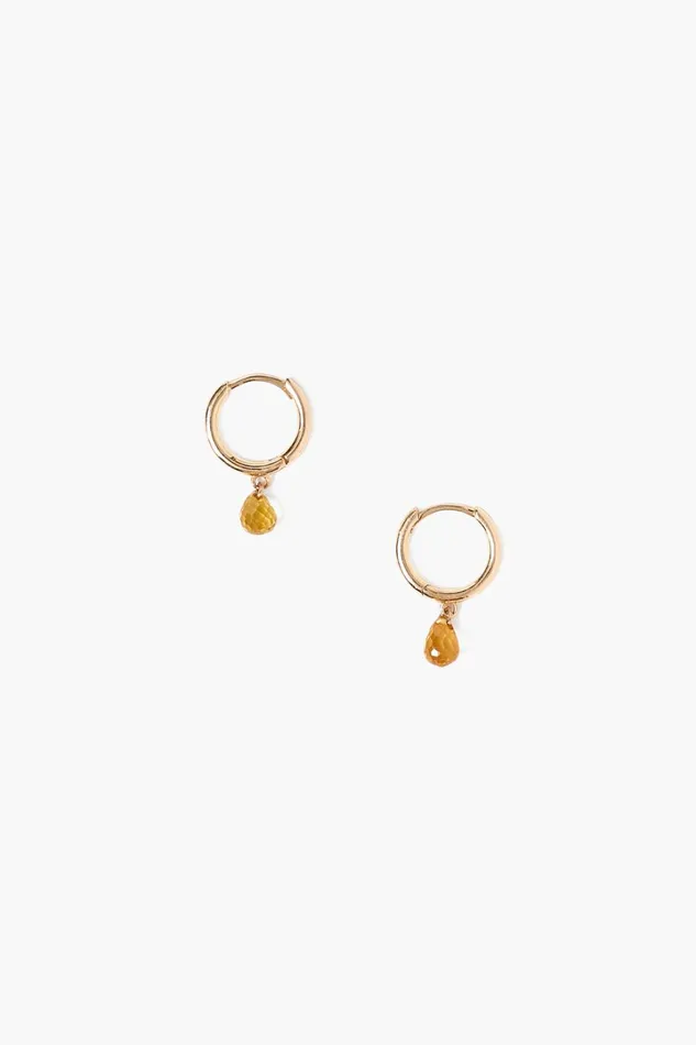 Chan Luu 14k Fine Women 14k Yellow Sapphire Aurora Hoops