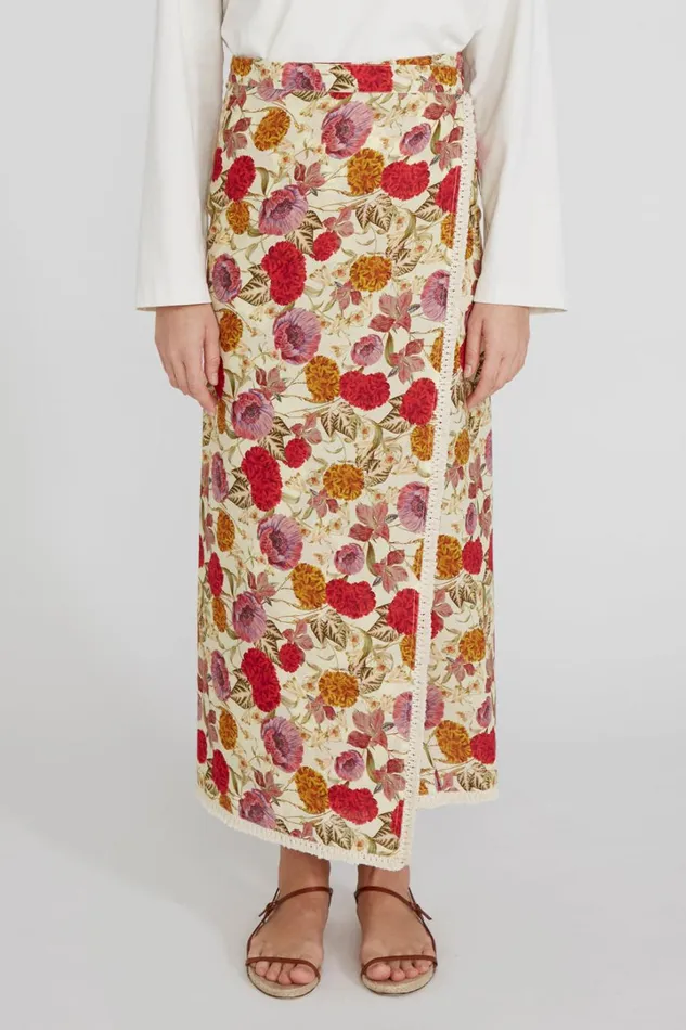 Chan Luu Bottoms Women Rika Wrap Skirt Marigold