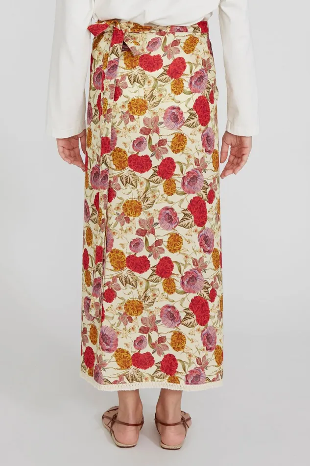 Chan Luu Bottoms Women Rika Wrap Skirt Marigold