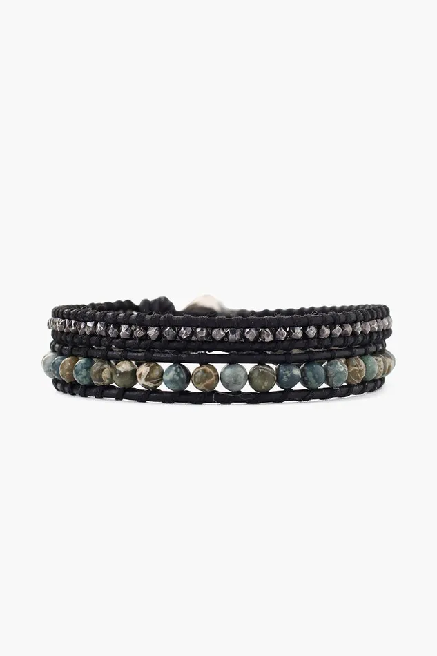 Chan Luu Bracelets Women Double Wrap Bracelet Green Mix